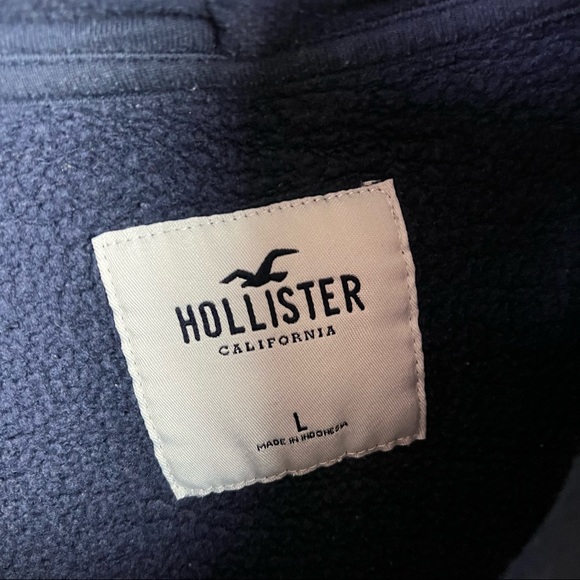 Hollister Navy Blue/Red Sweatshirt Hoodie Size Large - Picture 2 of 5